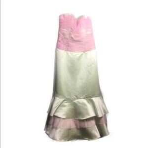 Maggie Sottero Pastel pink and Green Prom Dress